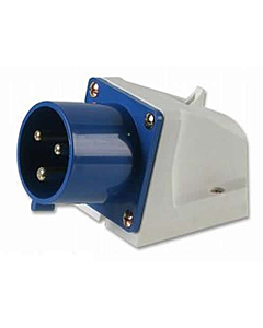 Defender Single Blue 32 Amp 240V male Plug INLET CONNECTOR (2P+T)
