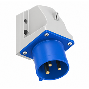 Single Blue 32 Amp 240V Male Plug Inlet Connector